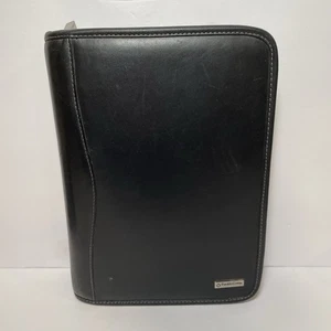 Franklin Covey Classic Black Leather 7-ring Binder Zipper Planner / Portfolio - Picture 1 of 13