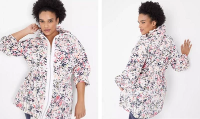 Lane Bryant LIVI Cinch-Waist Woven Jacket 14/16 Zip Front Pockets Lightweight - Image 1 of 4