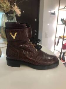 LOUIS VUITTON Burgundy Leather Wonderland Ankle Boot  38.5 US 8.5 UK 5.5 AU 7.5