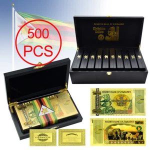 Zimbabwe One Quadringentillion Dollars Gold Foil Plastic Banknotes 500pcs in Box - Picture 1 of 9