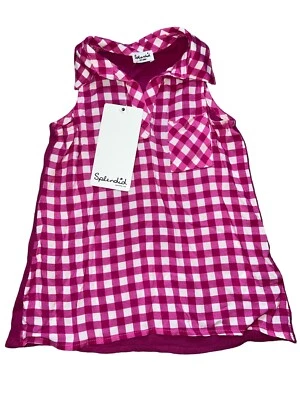 Splendid baby girl pink gingham checkered pocket collared tank top 12-18m NWT - Image 1 of 3