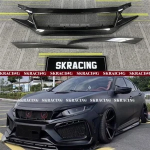Fits For Honda Civic FK8 FC1 FK7 Real Carbon Fiber Front Center Mesh Grille Trim - Picture 1 of 37