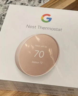 Google Nest Thermostat Smart WIFI Programmable Sand Rose Pink G4CVZ GA02082-US - Image 1 of 4
