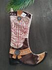18' Cowboy / Cowgirl  Boot Christmas Stocking, Faux Suede Country Western