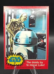 1977 Topps Star Wars #87 The Droids Try to Rescue Luke C3PO R2-D2 NM+ - Imagen 1 de 2