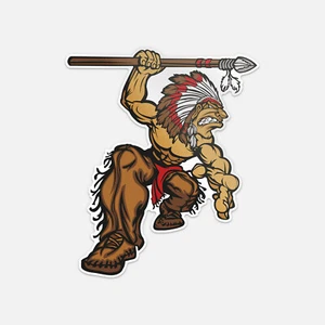 Cartoon Amerikaner Indianer Häuptling Maskottchen Vinyl Aufkleber Abziehbild - Bild 1 von 1