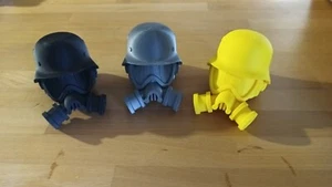 Abdeckkappe STAHLHELM MIT GAS-MASKE Schutzkappe  --  MIT DIEBSTAHLSCHUTZ   -- - Bild 1 von 2