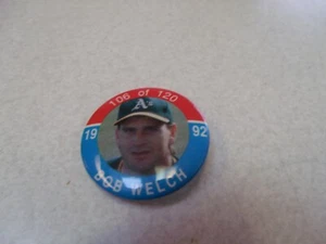COLLECTIBLE 1992 BASEBALL BOB WELCH PINBACK PIN BACK - Photo 1/2