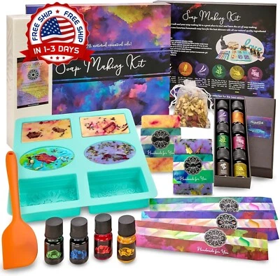 kit para hacer jabones artesanales con molde colorantes esencias soap making set - Image 1 of 4