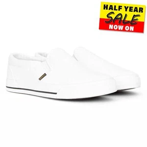 Zapatos de salón Crosshatch Ramp MVE para hombre sin cordones informales para todos los días blancos - Imagen 1 de 3
