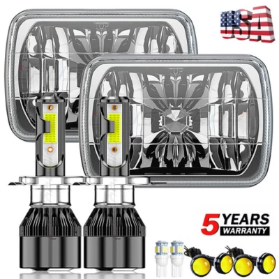 2pcs 5x7'' 7x6" Headlights DRL For Toyota 4Runner 1984-1991 Nissan Pickup 240SX — 第 1/4 张图片