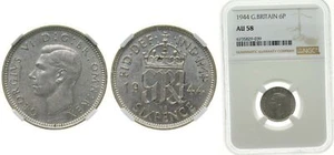 Great Britain 1944 6 Pence Silver (.500) NGC AU 58 - Picture 1 of 1