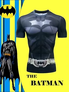 ¡NUEVO! CAMISA COMPRES NEGRA DE MANGA CORTA BATMAN TALLAS (EE. UU. M-2XL) (ETIQUETA TALLA XL-6XL) - Imagen 1 de 8