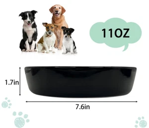 Slow Feeder Dog Bowl 11oz for Medium - Large Dogs Black Ceramic - Picture 1 of 4