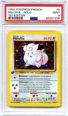 PSA 9 MINT French Clefairy / Melofee  Base Set 1st Edition Holo Rare 5/102  -96 - Image 1 of 2