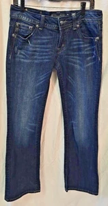 Pantalones de mezclilla Miss Me 30 para mujer talla 30x34 corte bota bordado oscuro - Imagen 1 de 13