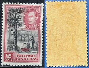 British Honduras 1938 2 Cent Sc-116 KGVI Tapping Tree MVLH OG #Bl2- US Seller - Picture 1 of 1