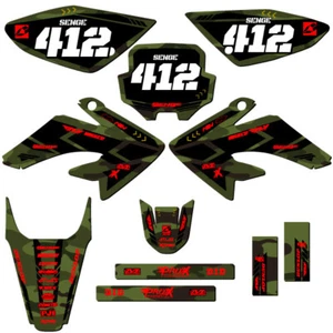 2004-2010 CRF 100 APACHE Green Senge Graphics Kit Compatible with Honda - Picture 1 of 10