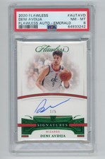 2020 Panini Flawless Deni Avdija Signatures Rookie Auto Emerald 1/5 PSA 8