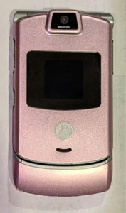 Motorola RAZR V3m - Pink and Silver Very Rare Cellular Flip Phone - Picture 1 of 3