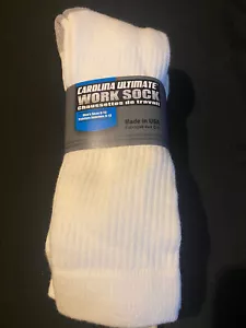 3 Paar weiße Carolina Ultimate Work Crew Stiefelsocken Herren Größe 10-13 Large WEICH! - Bild 1 von 8