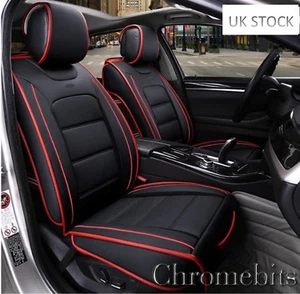 Deluxe Noir PU Cuir Siège Avant Housses Coussin pour Citroen C3 C4 C5 DS3 DS5 - Imagen 1 de 2