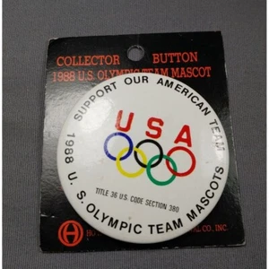 1988 Support Our American Team Mascots 2 1/4" Pinback Button - Picture 1 of 2