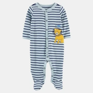 CARTER'S NEWBORN BABY BOY 1PC LION APPLIQUE SNAP-UP FOOTED PAJAMAS SLEEP & PLAY - Picture 1 of 1
