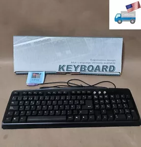 NEW Black Spanish/English Multimedia PS/2 Computer Desktop PC Keyboards KB - Picture 1 of 11