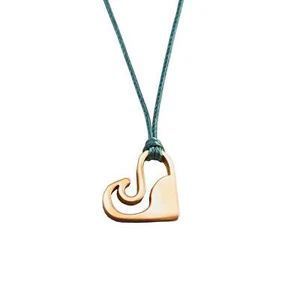 Silver+Surf Argento Gioielli Love Onda Pendente Placcato Oro Bracciale Collana - Foto 1 di 4