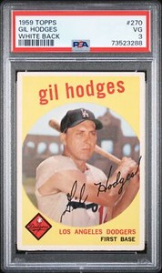 1959 Topps Baseball Gil Hodges #270 PSA 3 73523288