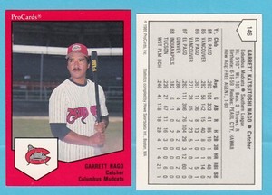 1989 Pro Card Minor League - Garret Nago - Columbus Mudcats - Box 206