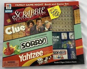Family Game Night 4 Pack Games Clue, Scrabble, Sorry, Yahtzee Brand New