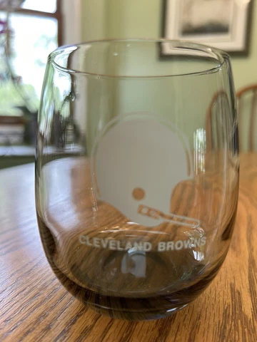 Vintage NFL Cleveland Browns Smoked Drinking Glass Cover