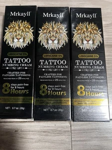 3 Pack Mrkayll Maximum Strength Tattoo Painless Cream 8 Hours .7 oz 20 G - Picture 1 of 6