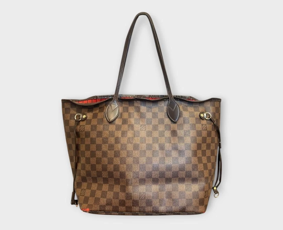 Borsa a tracolla Louis Vuitton Neverfull MM Damier Ebene in pelle N51105 orig... - Immagine 1 di 4