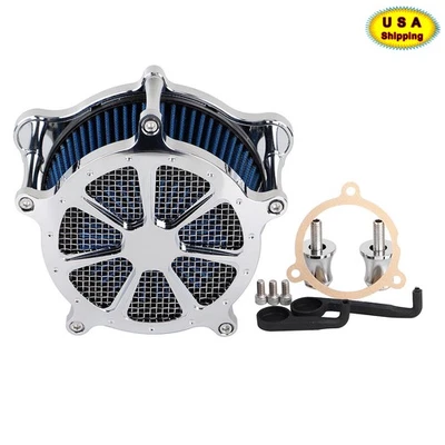 Filtro de admisión azul filtro de aire CNC cromado apto para Harley Tri Glide Ultra Limited Foto 1 de 4