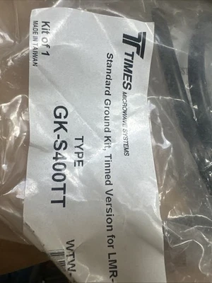 Times Microwave GK-S400TT Standard Tinned Ground Kit for LMR400 2-Hole Lug 3Ft - Image 1 of 2