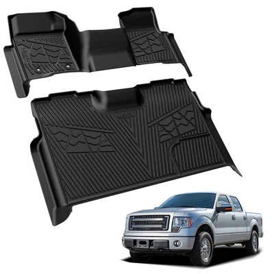 Floor Mats for Ford F-150 2011-2014 Crew Cab All Weather 1st & 2nd Row Liners - Image 1 of 4