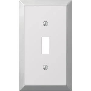 Amerelle 1-Gang Stamped Steel Toggle Switch Wall Plate, Polished Chrome 161T - Imagen 1 de 2