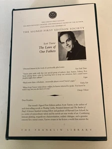 Laws of Our Fathers by Scott Turow (1996, HC) SIGNED 1st Print Franklin Library - Picture 1 of 6