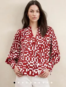 Volume Sleeve Blouse Banana Republic Factory Pullover Small Petite - Picture 1 of 8