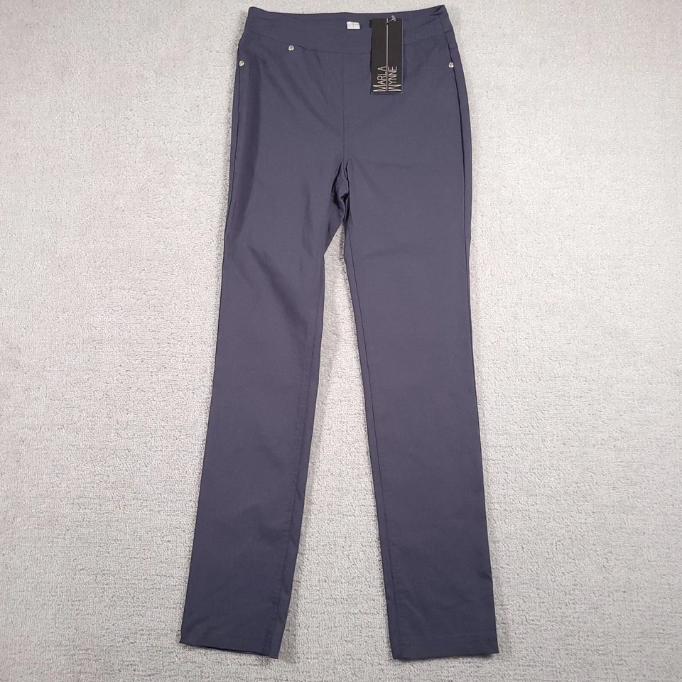 Calça legging feminina Marla Wynne 2 cinza cintura média bolsos magros EUA - Imagem 1 de 4