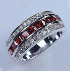 Fashion Mens Ruby 925 Silver Gem Ring Band Gift Size 7 11 Choice Color And Siz