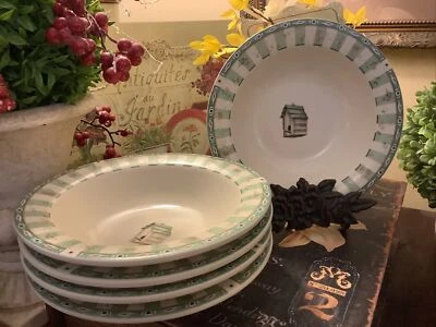 (5)~Pfaltzgraff~Madera natural~Cuencos de sopa/cereal/sopa~7 3/8”~Birdhouse~ENVÍO GRATUITO~ Foto 1 de 4