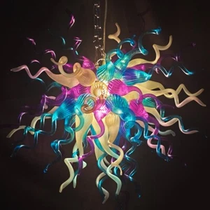 Art Decor Handmade Blown Glass Chandelier Ceiling Lightings D28" - Picture 1 of 9