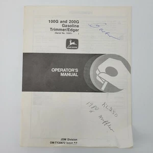 OEM John Deere 100G 200G Gasoline Trimmer/Edger Owner Operator's Manual TY20672 - Picture 1 of 4