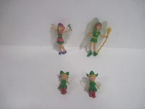 Fairy Family Figures Mom Dad Kids Green Clear Vinyl Wings Set Cake Toppers - Picture 1 of 7