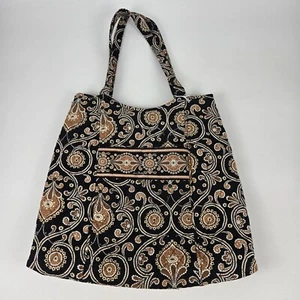 Vera Bradley Caffe Latte Double Handle Shoulder Tote Bag With Paisley Pattern - Picture 1 of 5