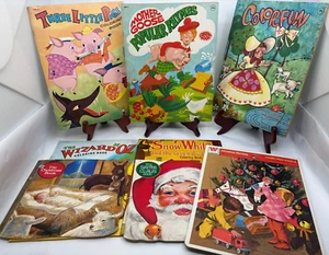 Lot of 7 Vintage 1970s Childrens 5 Coloring Books and 2 Books and 1 Puzzle - Bild 1 von 24